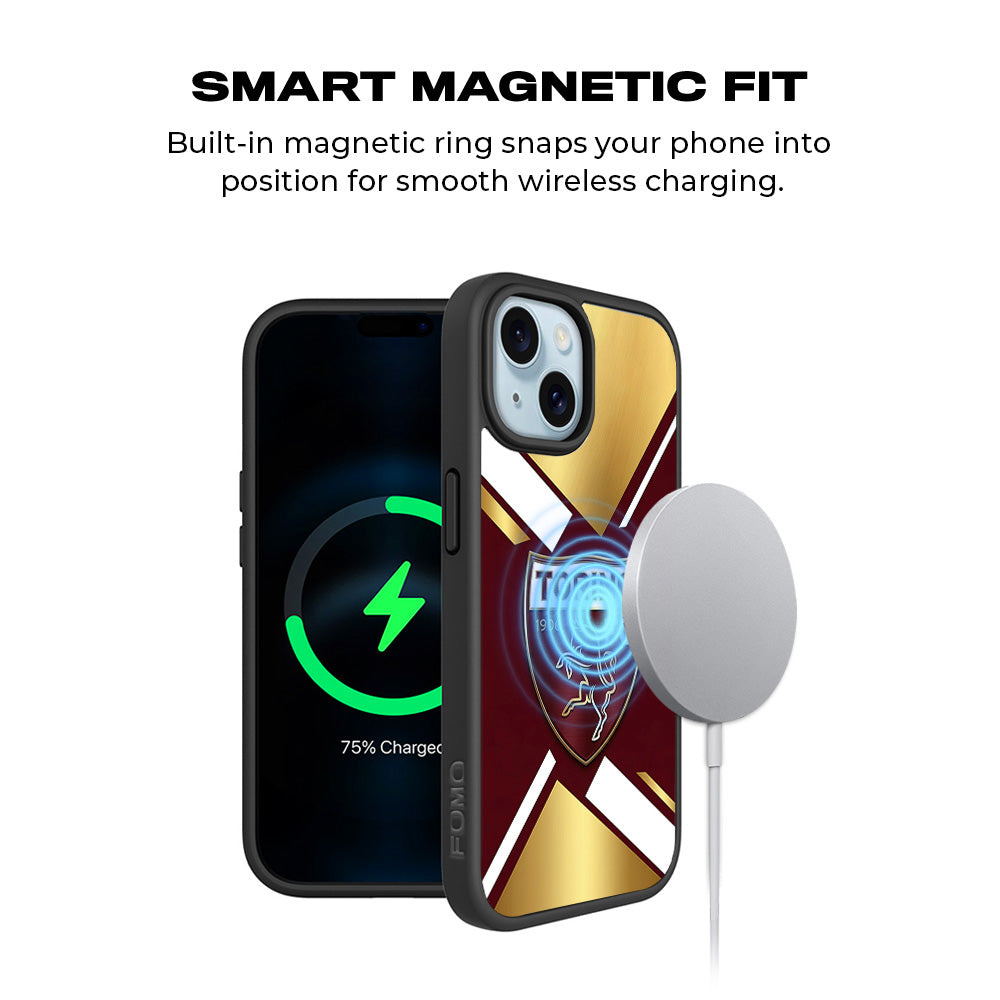 TORINO FC 1906 Sports 3D Skin with Shockguard Armour Magsafe Case for Apple iPhone 15