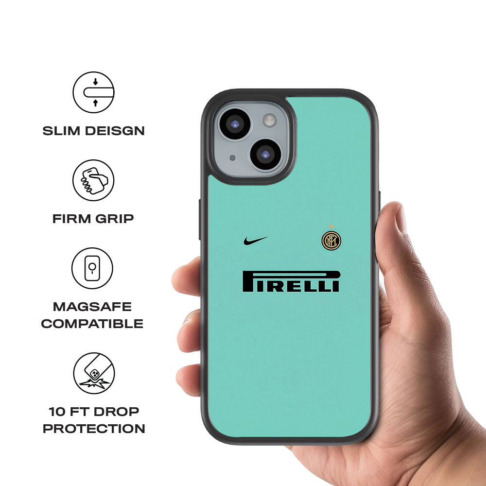 Pirelli Green 3D Skin with Shockguard Armour Magsafe Case for Apple iPhone 15
