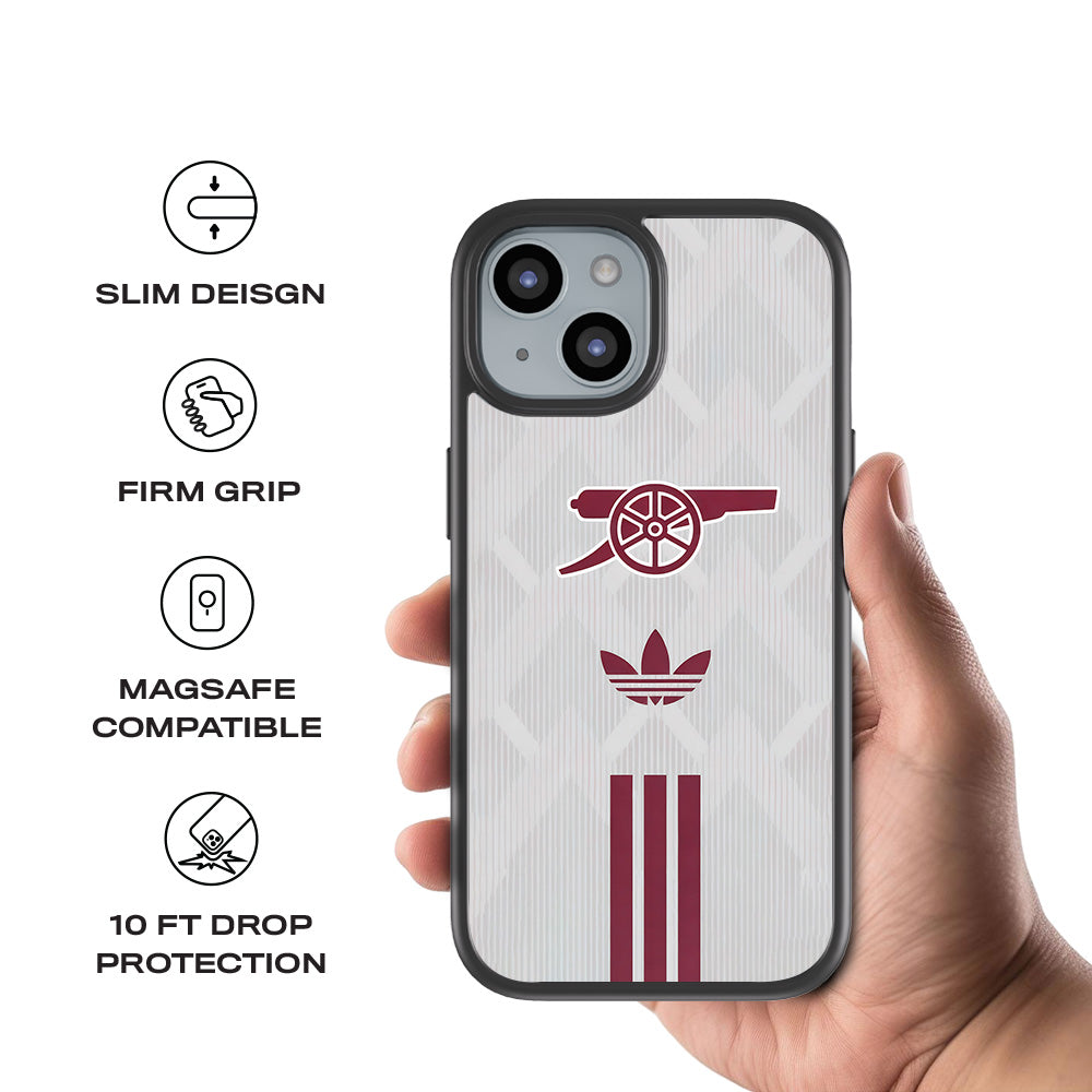 Arsenal x Adidas 3D Skin with Shockguard Armour Magsafe Case for Apple iPhone 15