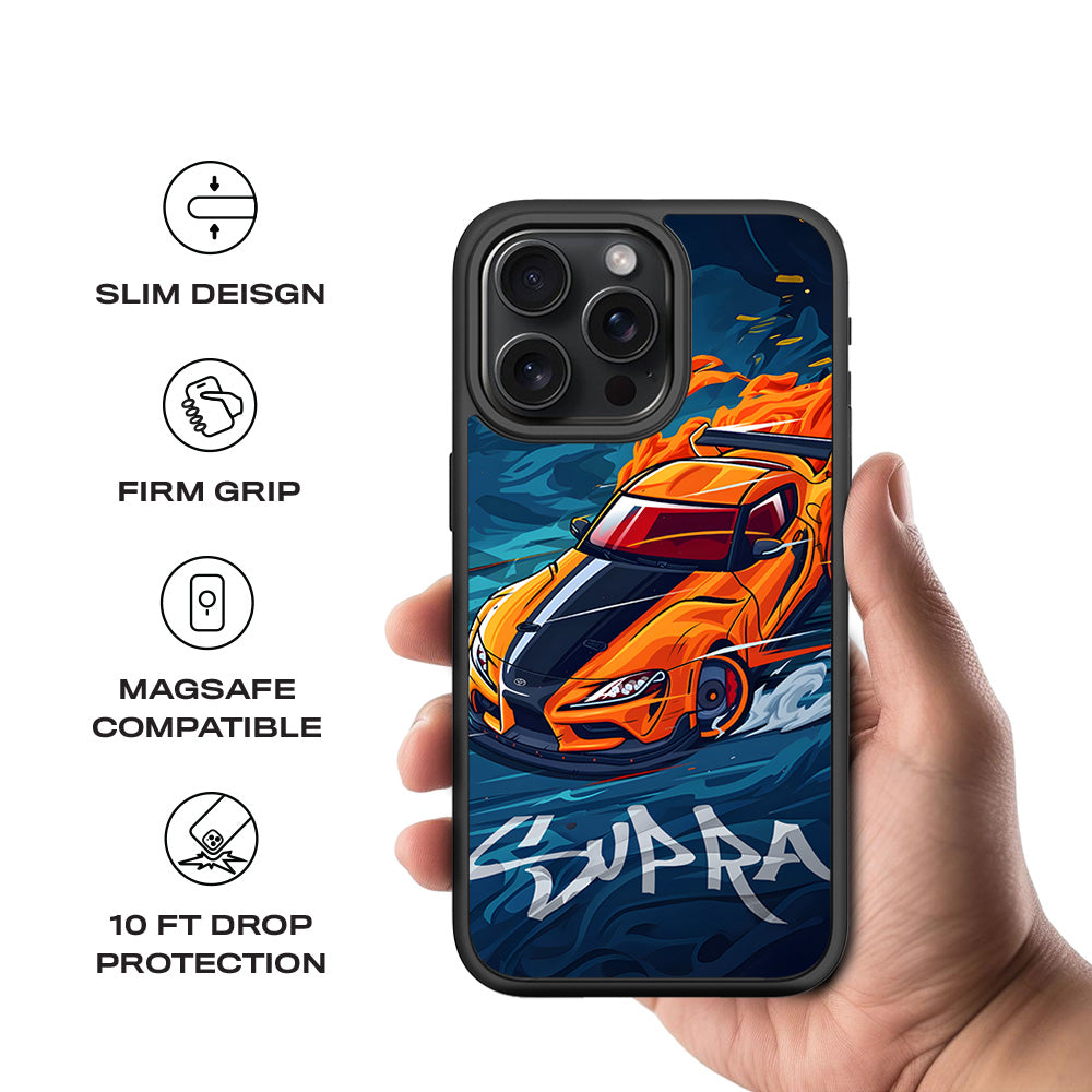 Blazing Supra 3D Skin with Shockguard Armour Magsafe Case for Apple iPhone 15 Pro