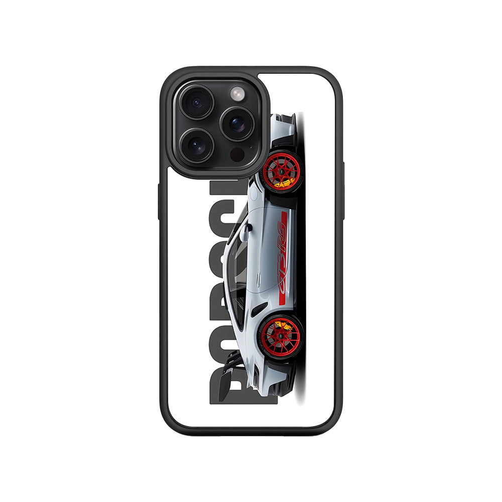 Porsche 911 GT3 3D Skin with Shockguard Armour Magsafe Case for Apple iPhone 15 Pro