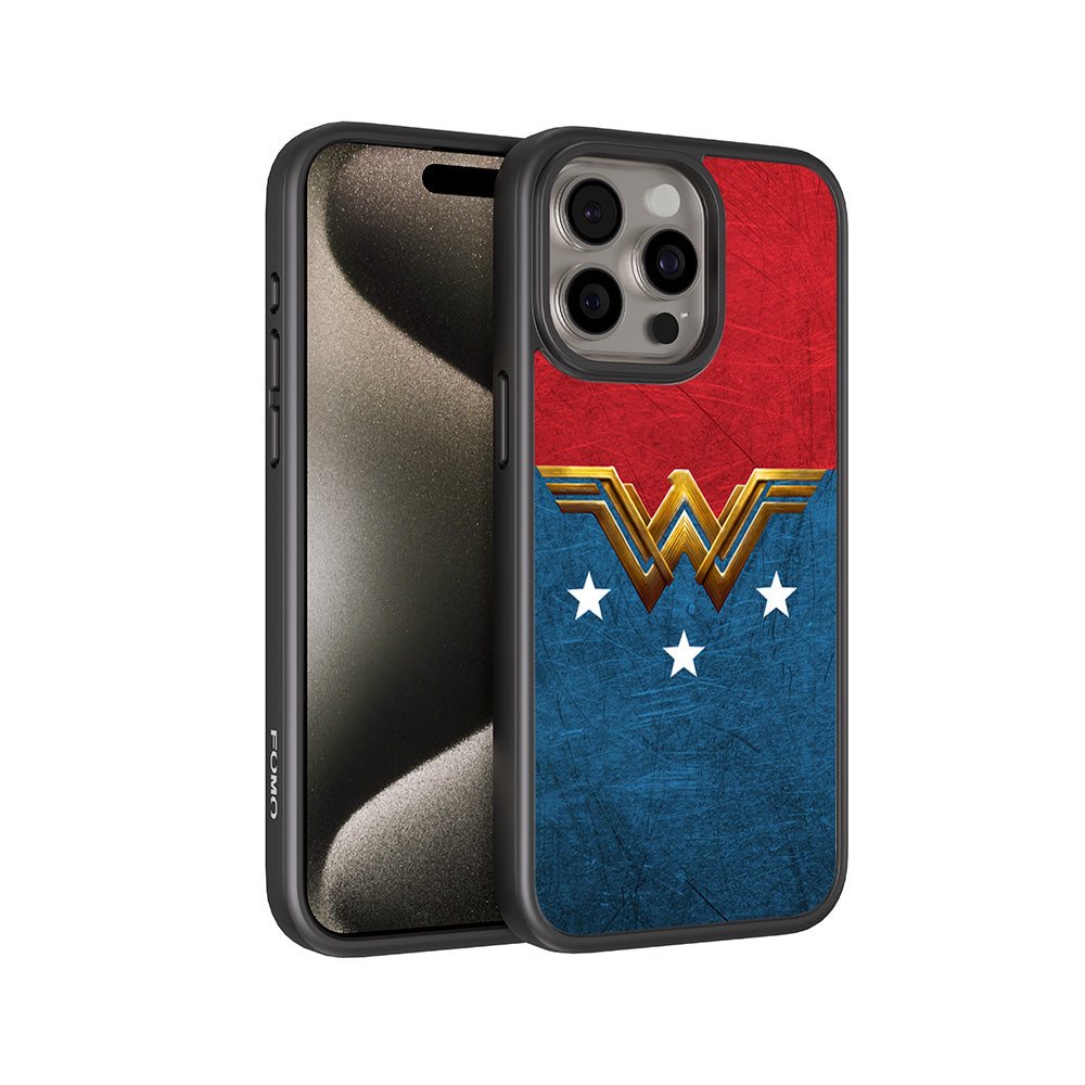 Wonder Woman Comic 3D Skin with Shockguard Armour Magsafe Case for Apple iPhone 15 Pro
