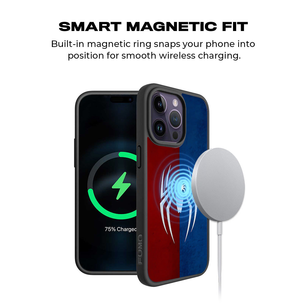 Spidey Emblem 3D Skin with Shockguard Armour Magsafe Case for Apple iPhone 15 Pro