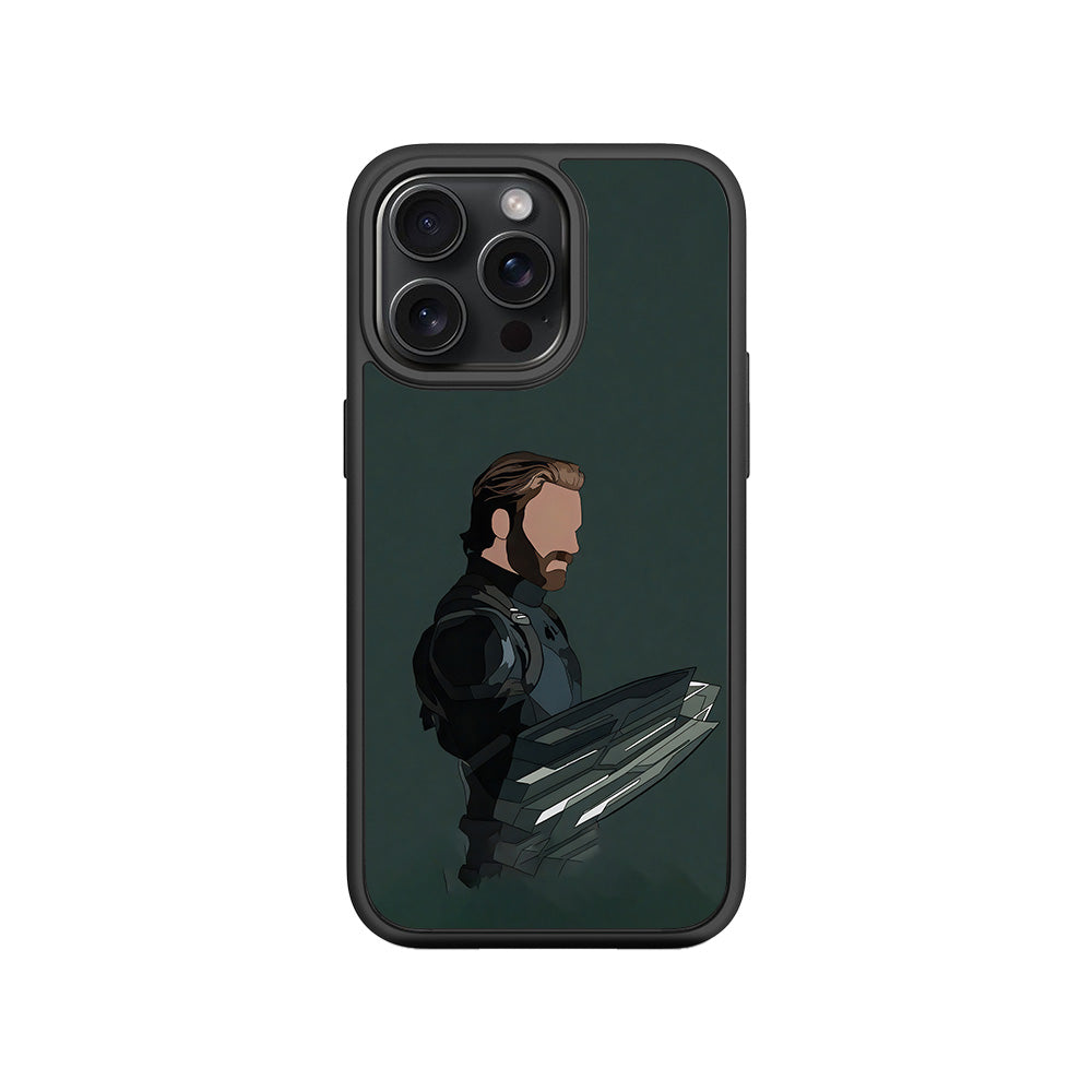 Cap's Shield 3D Skin with Shockguard Armour Magsafe Case for Apple iPhone 15 Pro