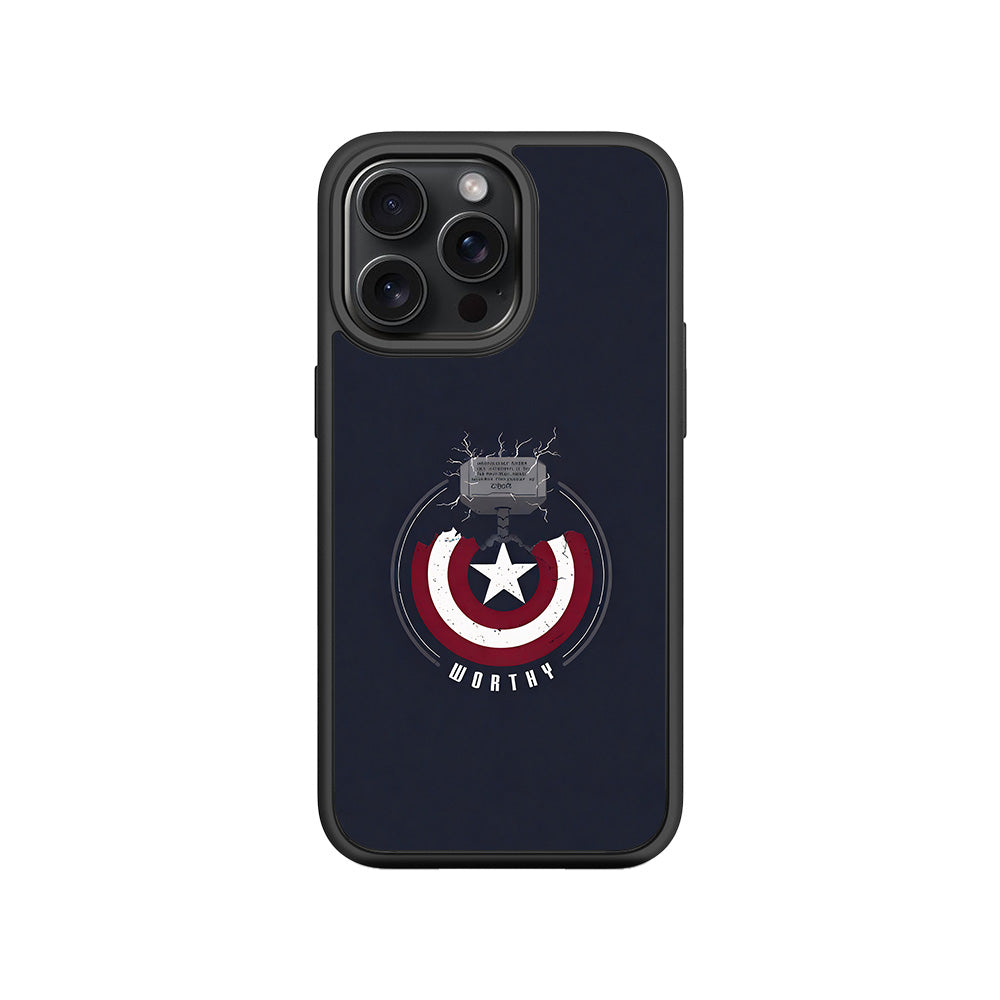 Captain America's Worthy Shield 3D Skin with Shockguard Armour Magsafe Case for Apple iPhone 15 Pro