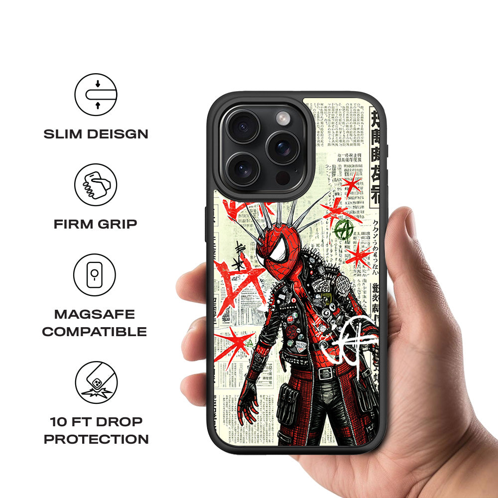 Spider Rage 3D Skin with Shockguard Armour Magsafe Case for Apple iPhone 15 Pro