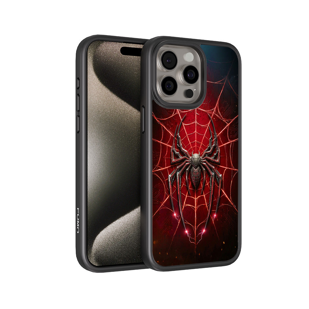 Spider-Man Black Suit 3D Skin with Shockguard Armour Magsafe Case for Apple iPhone 15 Pro