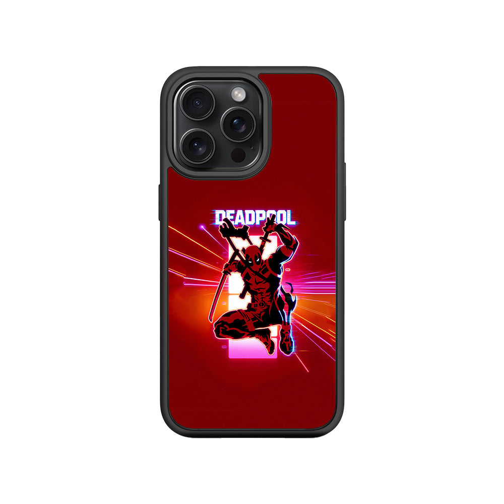 Deadpool Neon Outlaw 3D Skin with Shockguard Armour Magsafe Case for Apple iPhone 15 Pro Max