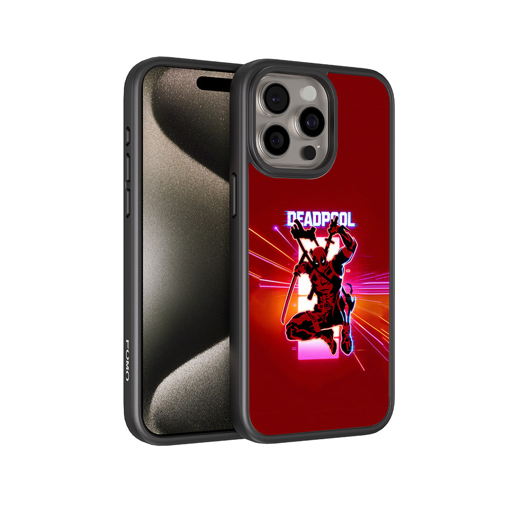 Deadpool Neon Outlaw 3D Skin with Shockguard Armour Magsafe Case for Apple iPhone 15 Pro Max