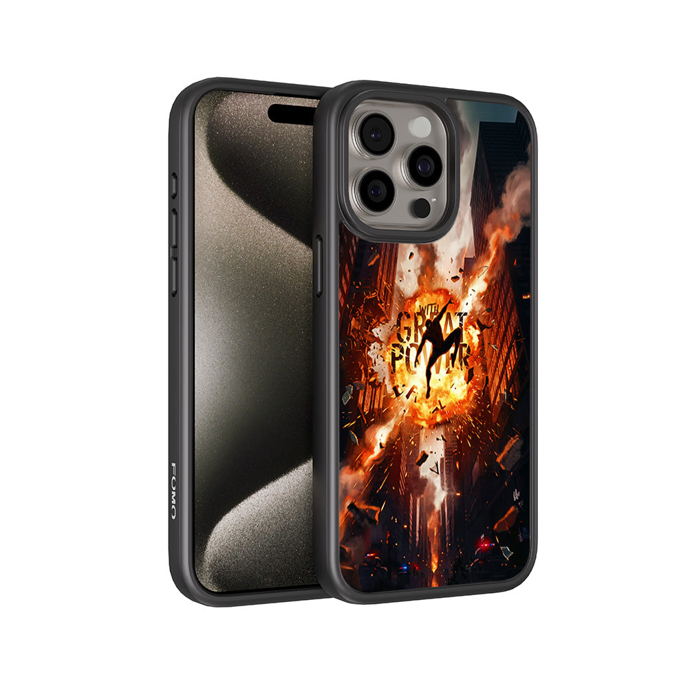 Spider-Man With Great Power 3D Skin with Shockguard Armour Magsafe Case for Apple iPhone 15 Pro