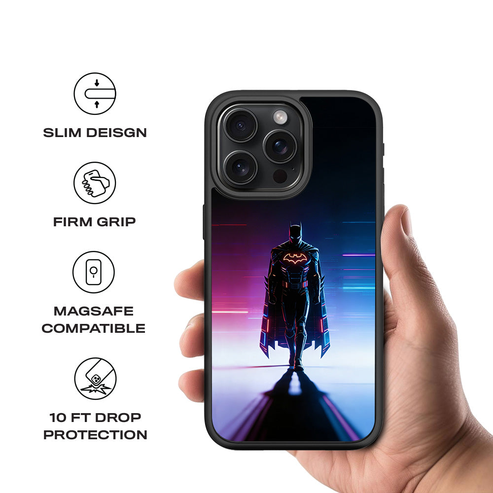 Superhero Neon Streaks 3D Skin with Shockguard Armour Magsafe Case for Apple iPhone 15 Pro