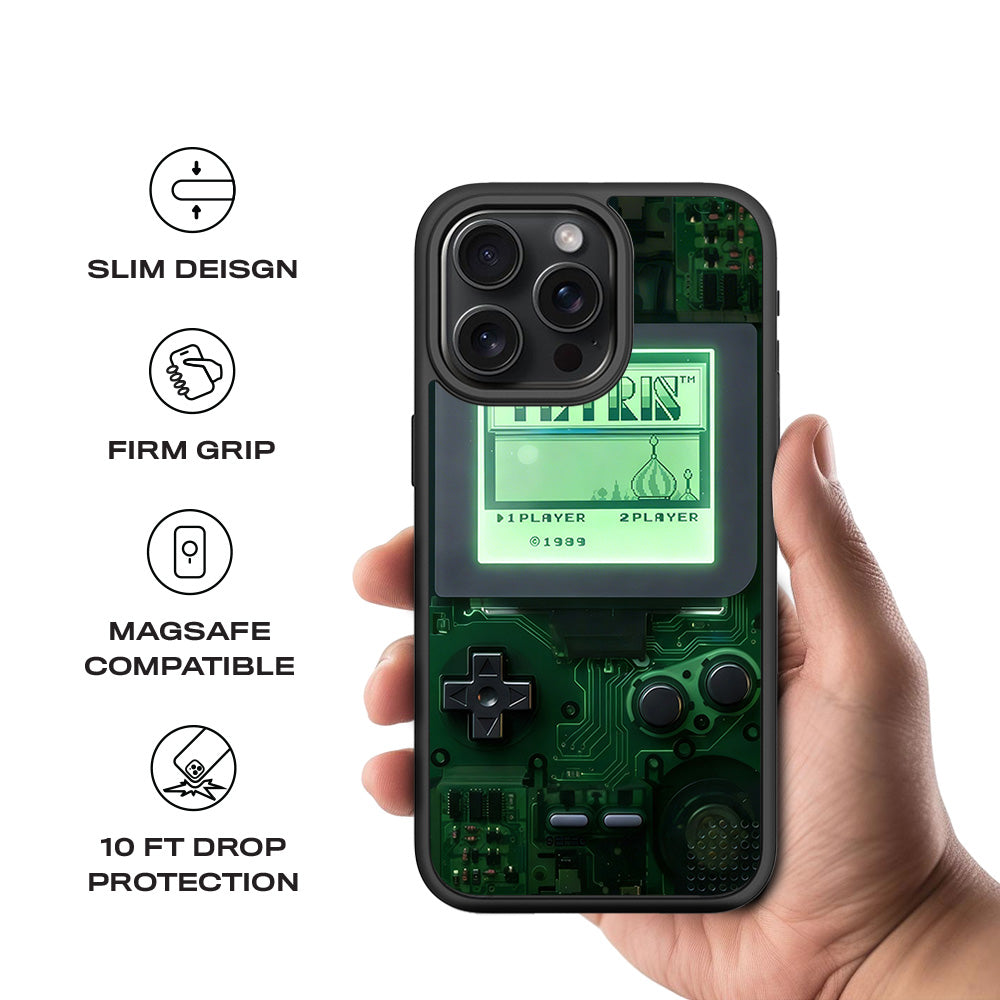 Tetris Classic 3D Skin with Shockguard Armour Magsafe Case for Apple iPhone 15 Pro