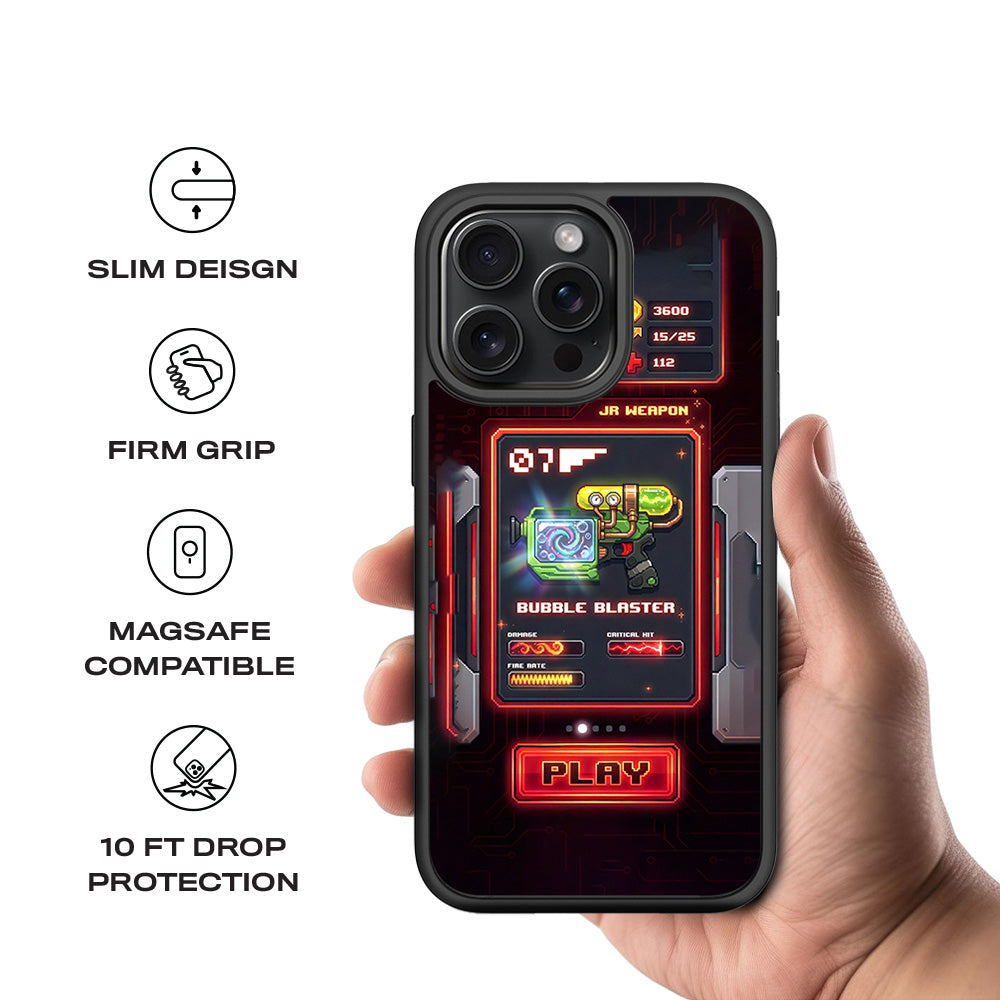 Bubble Blaster 3D Skin with Shockguard Armour Magsafe Case for Apple iPhone 15 Pro Max