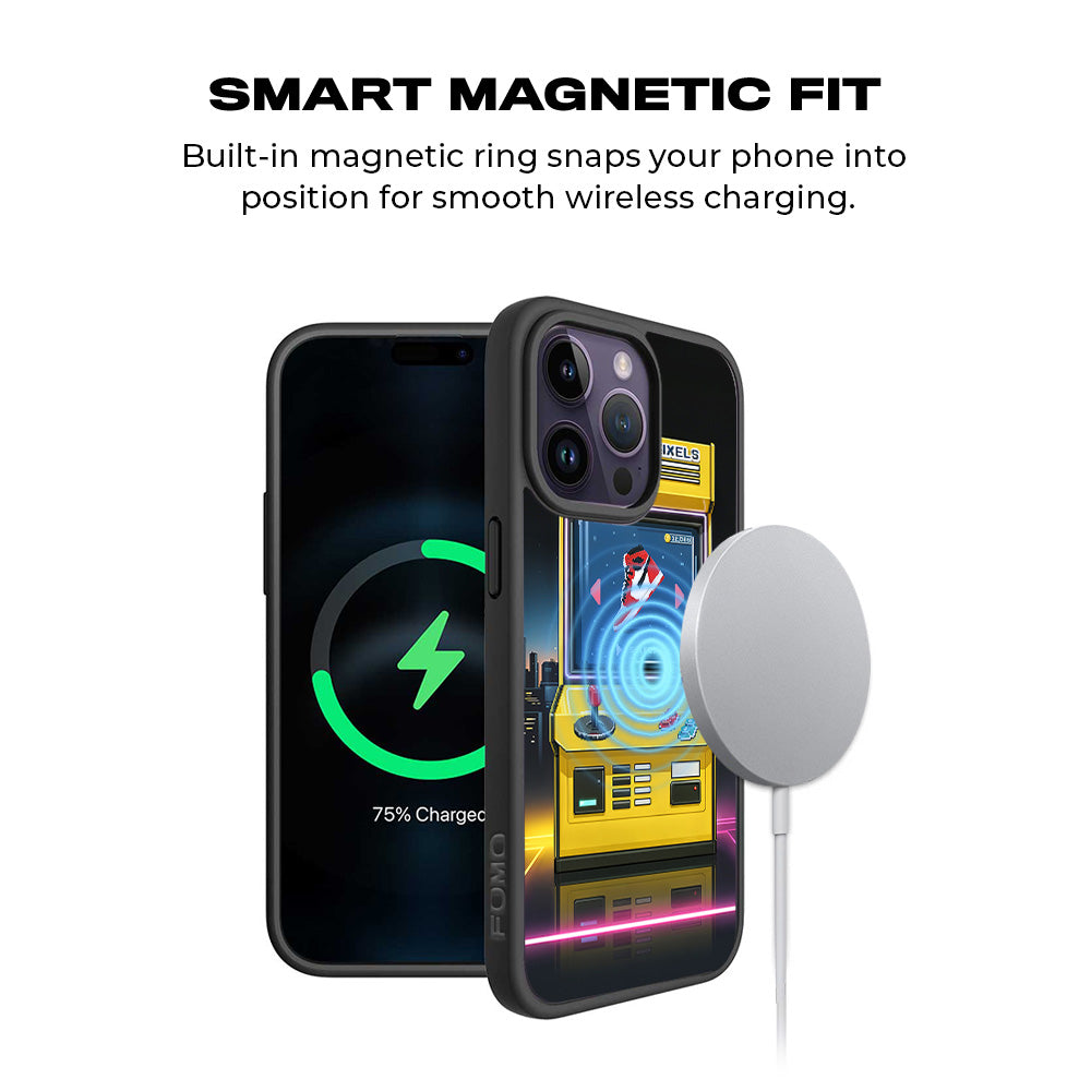 Pixel Sneaker Arcade 3D Skin with Shockguard Armour Magsafe Case for Apple iPhone 15 Pro Max