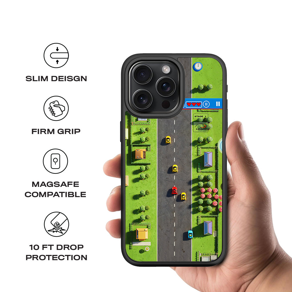Race to Victory 3D Skin with Shockguard Armour Magsafe Case for Apple iPhone 15 Pro Max