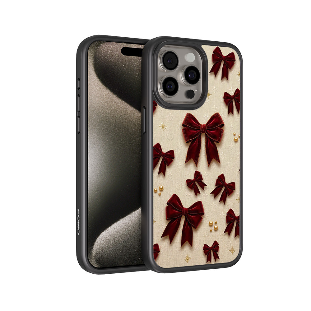 Red Bows 3D Skin with Shockguard Armour Magsafe Case for Apple iPhone 15 Pro
