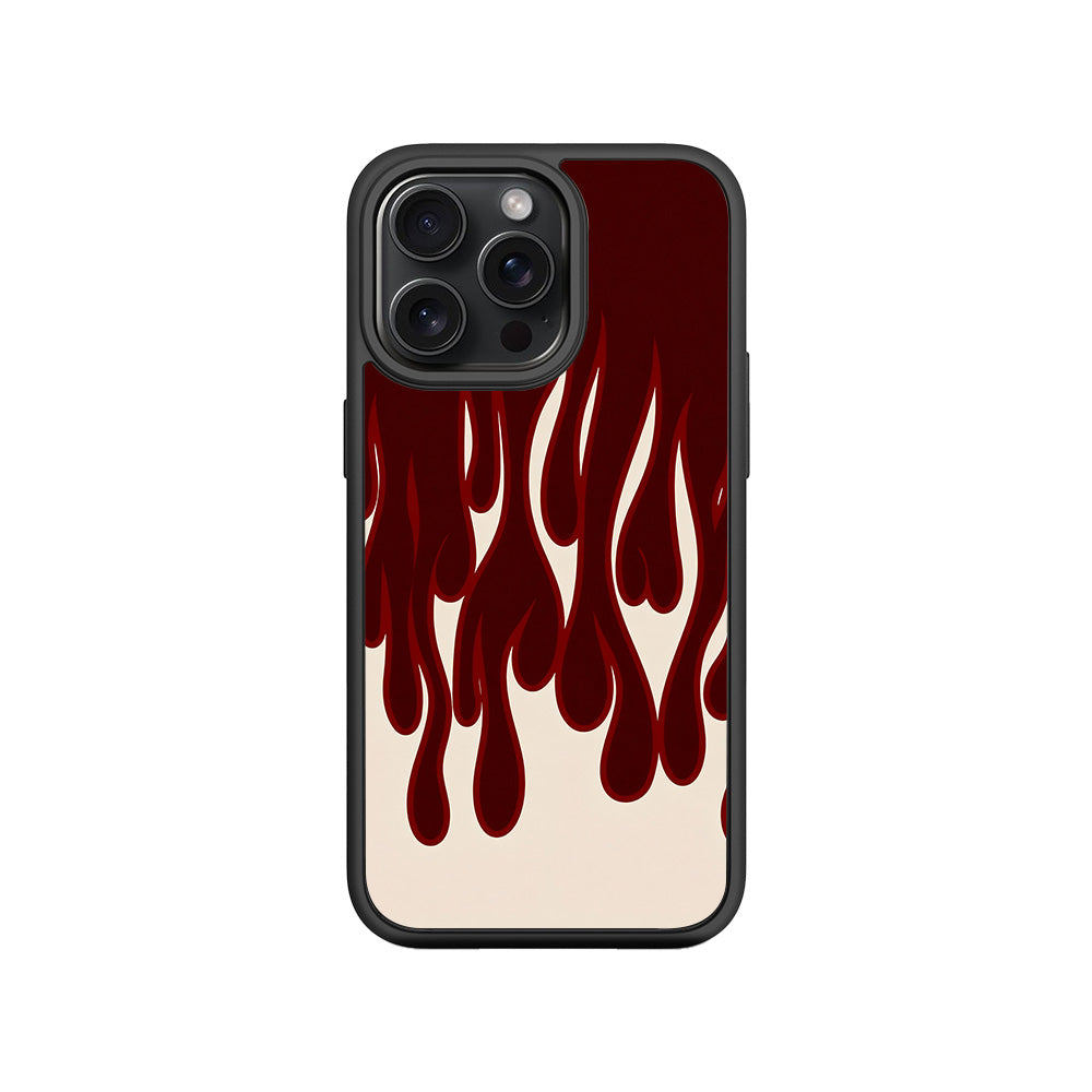 Flame Design 3D Skin with Shockguard Armour Magsafe Case for Apple iPhone 15 Pro