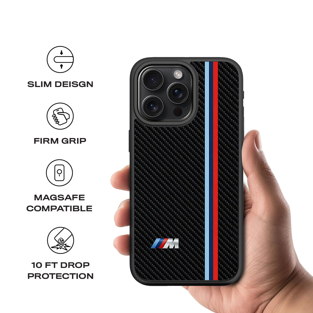 BMW M Series 3D Skin with Shockguard Armour Magsafe Case for Apple iPhone 15 Pro