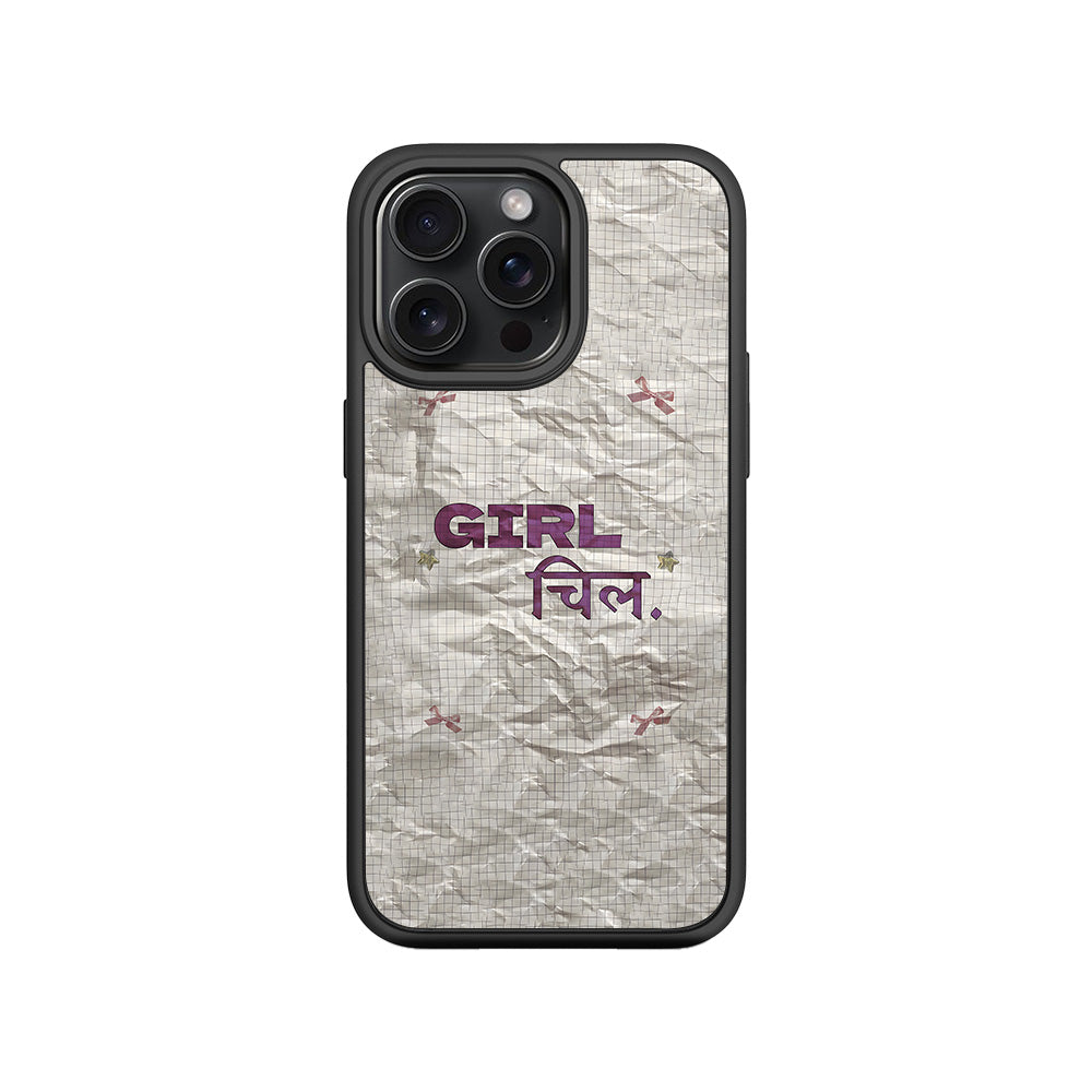 Girl Chill 3D Skin with Shockguard Armour Magsafe Case for Apple iPhone 15 Pro
