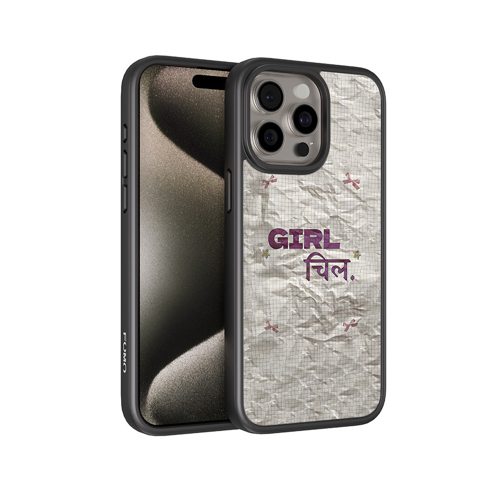 Girl Chill 3D Skin with Shockguard Armour Magsafe Case for Apple iPhone 15 Pro