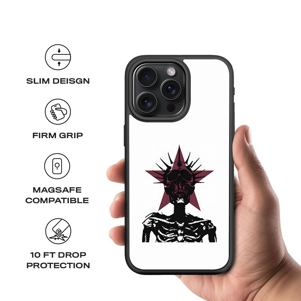 Star Skull Rock 3D Skin with Shockguard Armour Magsafe Case for Apple iPhone 15 Pro Max