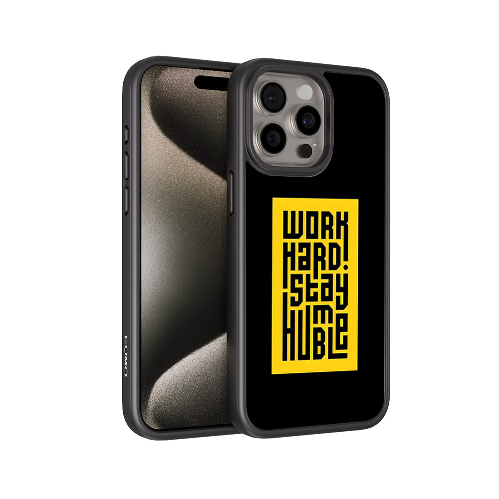 Work Hard Stay Humble 3D Skin with Shockguard Armour Magsafe Case for Apple iPhone 15 Pro