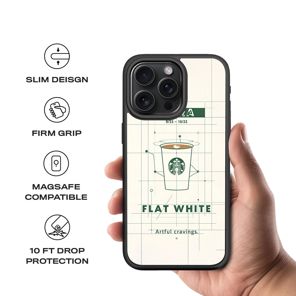 Libra Flat White 3D Skin with Shockguard Armour Magsafe Case for Apple iPhone 15 Pro