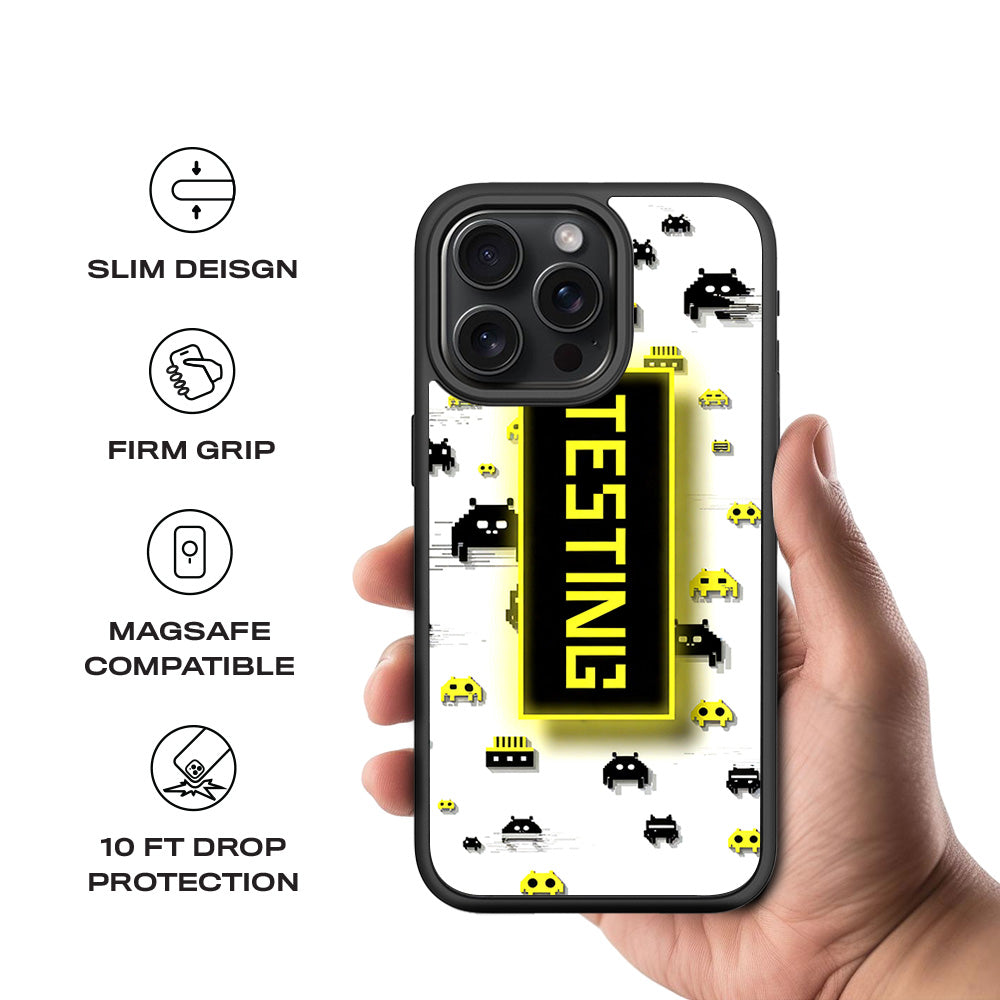 Testing Under Attack 3D Skin with Shockguard Armour Magsafe Case for Apple iPhone 15 Pro