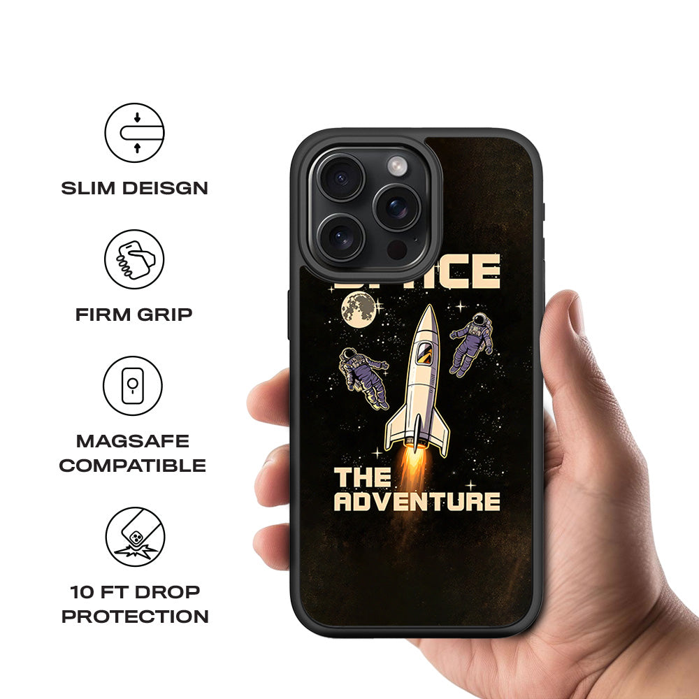Space Adventure 3D Skin with Shockguard Armour Magsafe Case for Apple iPhone 15 Pro
