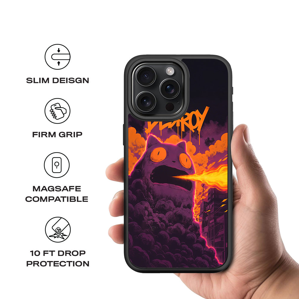 Destroy Cityscape 3D Skin with Shockguard Armour Magsafe Case for Apple iPhone 15 Pro
