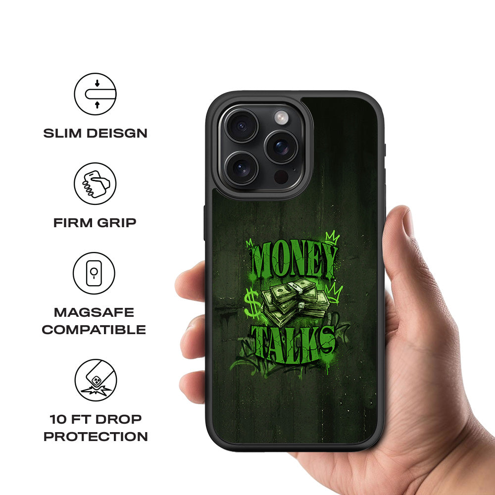 Money Talks 3D Skin with Shockguard Armour Magsafe Case for Apple iPhone 15 Pro