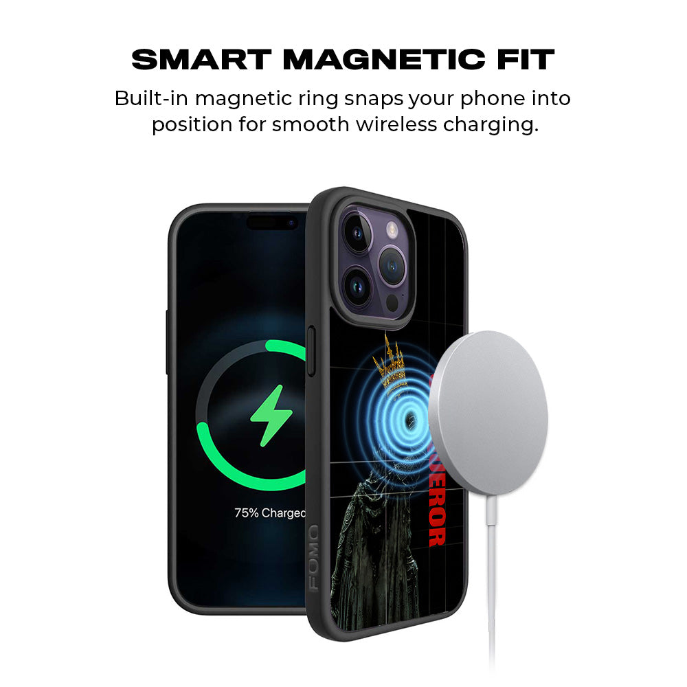 Crowned Conqueror 3D Skin with Shockguard Armour Magsafe Case for Apple iPhone 15 Pro