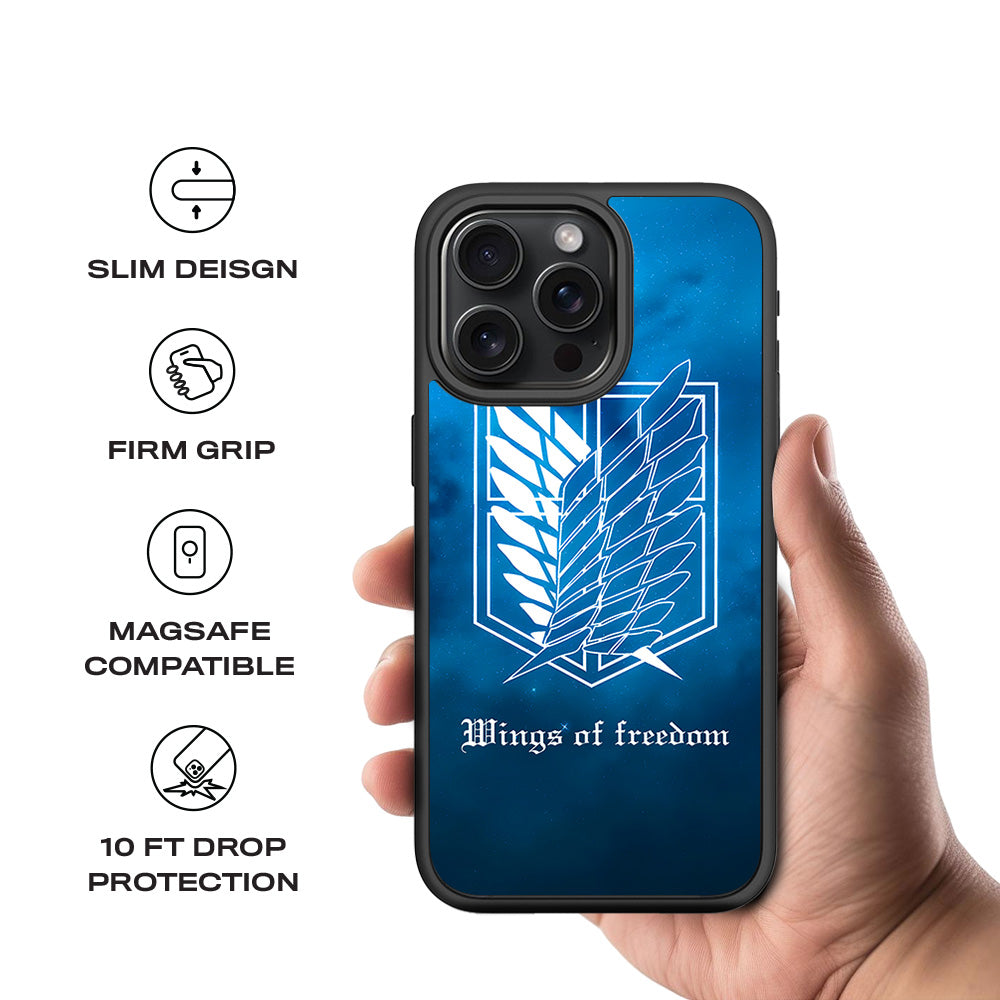 Scouting Legion AOT 3D Skin with Shockguard Armour Magsafe Case for Apple iPhone 15 Pro