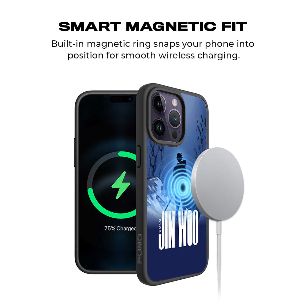 Jin Woo S-Rank Hunter Anime 3D Skin with Shockguard Armour Magsafe Case for Apple iPhone 15 Pro Max