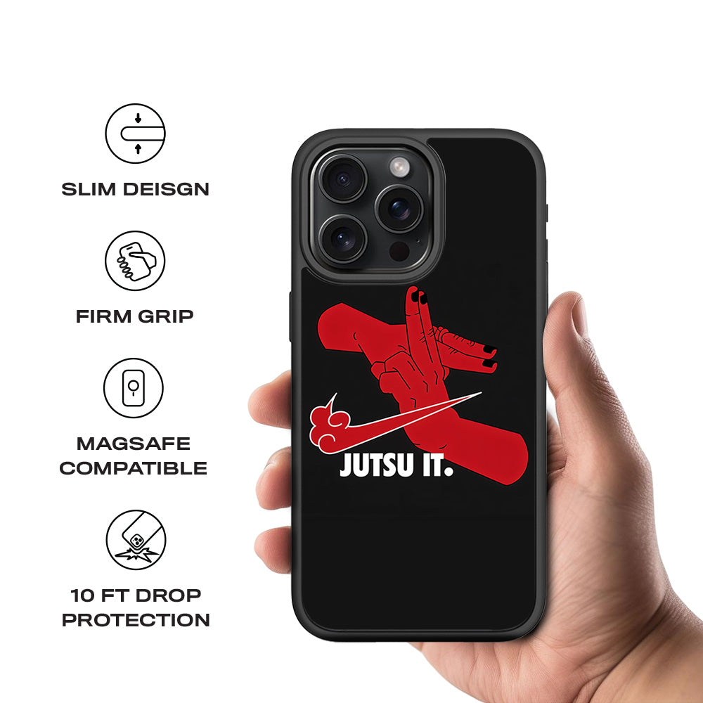 Just Jutsu It 3D Skin with Shockguard Armour Magsafe Case for Apple iPhone 15 Pro