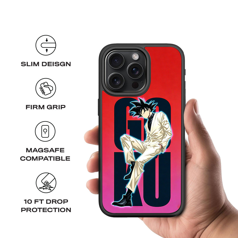 Goku Streetwear Aura 3D Skin with Shockguard Armour Magsafe Case for Apple iPhone 15 Pro