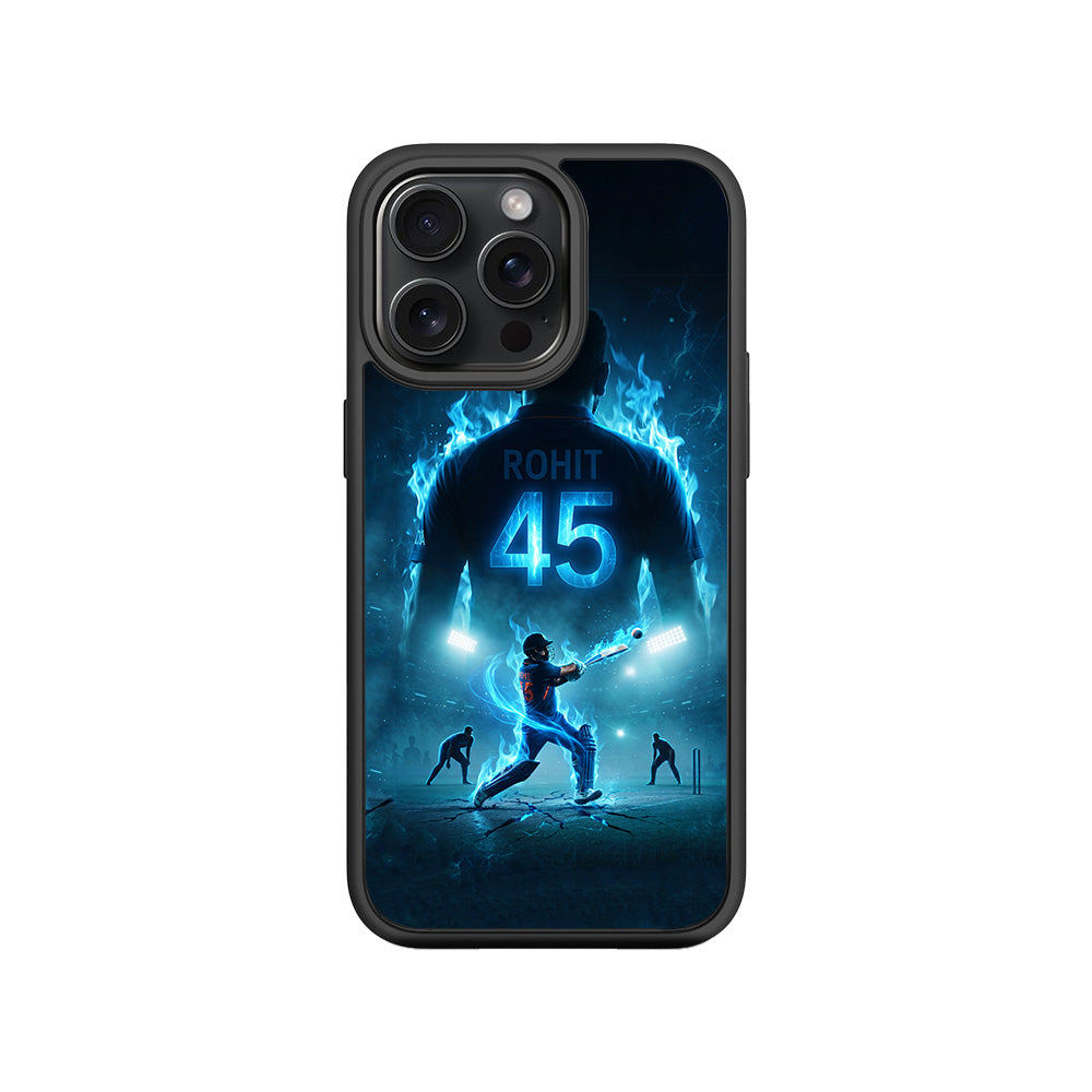 Rohit Sharma Hitman 45 Sports 3D Skin with Shockguard Armour Magsafe Case for Apple iPhone 15 Pro