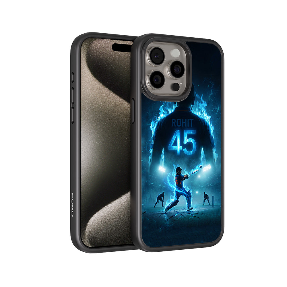 Rohit Sharma Hitman 45 Sports 3D Skin with Shockguard Armour Magsafe Case for Apple iPhone 15 Pro
