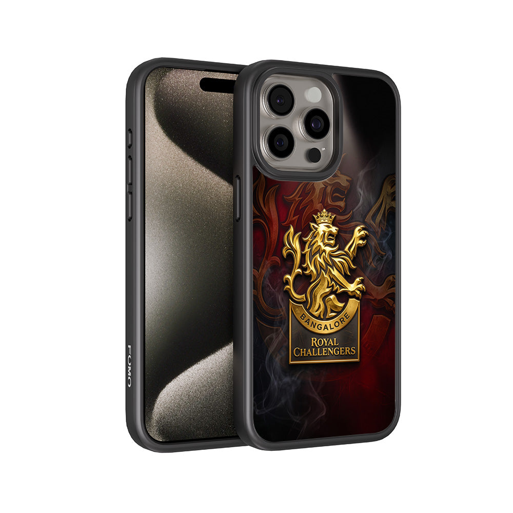 Royal Challengers Bangalore Golden Lion IPL Sports 3D Skin with Shockguard Armour Magsafe Case for Apple iPhone 15 Pro Max