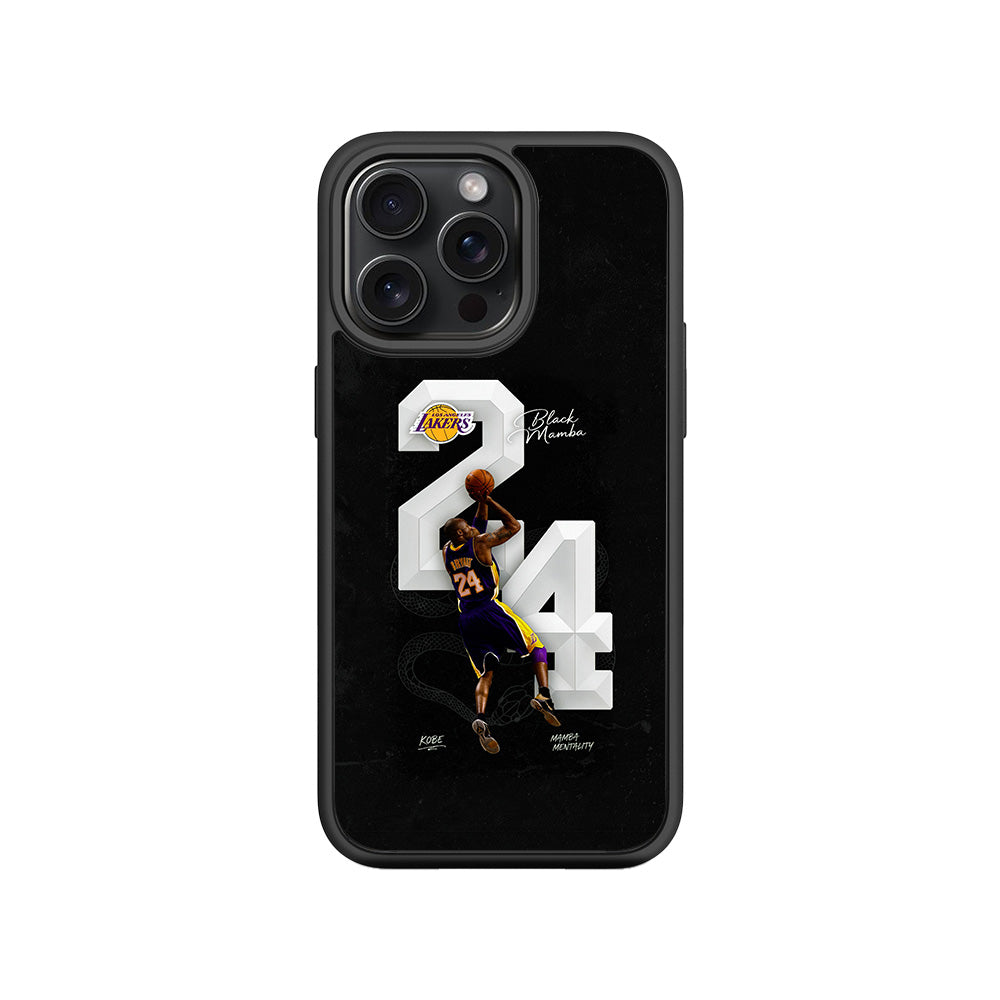 Kobe Bryant Black Mamba 24 Basketball Sports 3D Skin with Shockguard Armour Magsafe Case for Apple iPhone 15 Pro