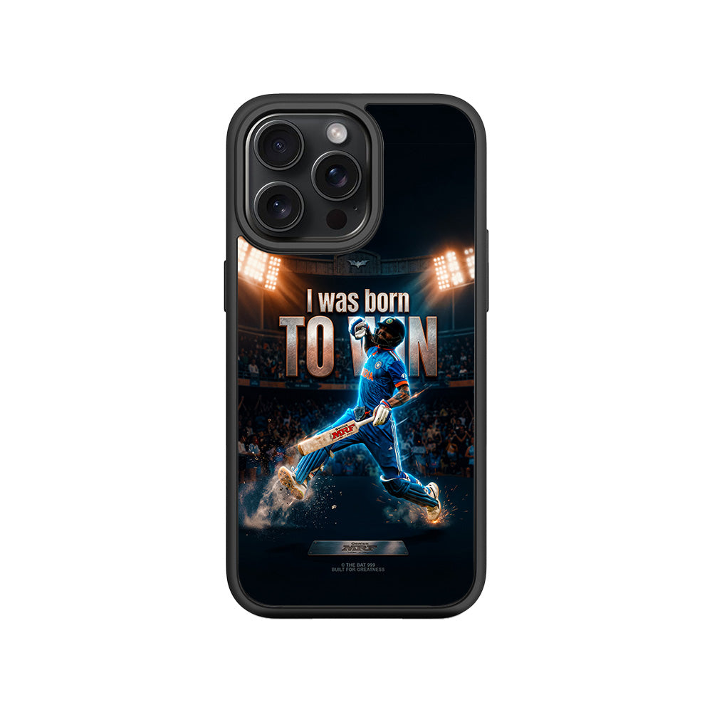 Virat Kohli Born To Win Cricket Sports 3D Skin with Shockguard Armour Magsafe Case for Apple iPhone 15 Pro Max
