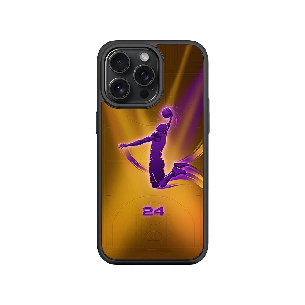 Purple Dunk 24 Sports 3D Skin with Shockguard Armour Magsafe Case for Apple iPhone 15 Pro Max