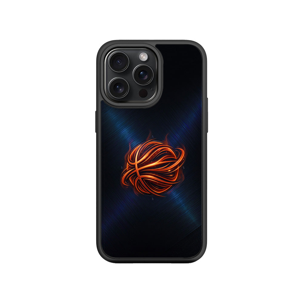 Basketball Inferno Sports 3D Skin with Shockguard Armour Magsafe Case for Apple iPhone 15 Pro Max