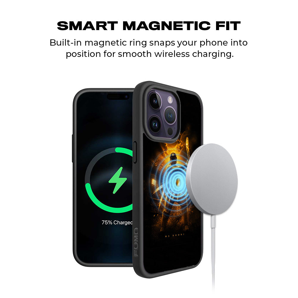 MS Dhoni THALA Cricket Sports 3D Skin with Shockguard Armour Magsafe Case for Apple iPhone 15 Pro
