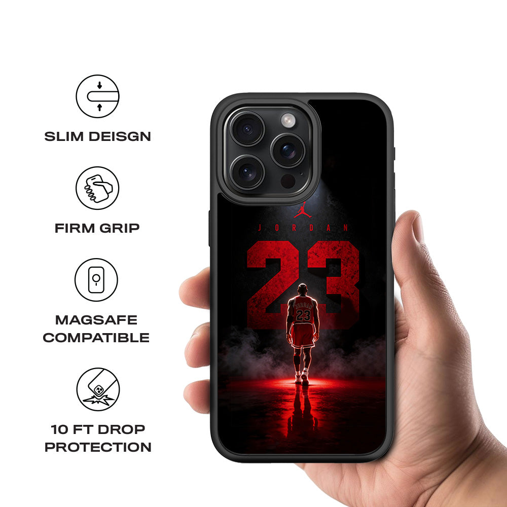 Michael Jordan Legacy Sports 3D Skin with Shockguard Armour Magsafe Case for Apple iPhone 15 Pro Max