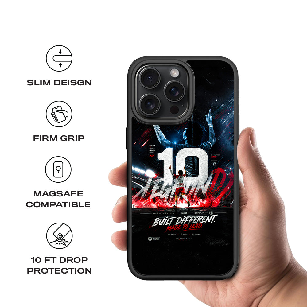 Number 10 Football Sports 3D Skin with Shockguard Armour Magsafe Case for Apple iPhone 15 Pro Max