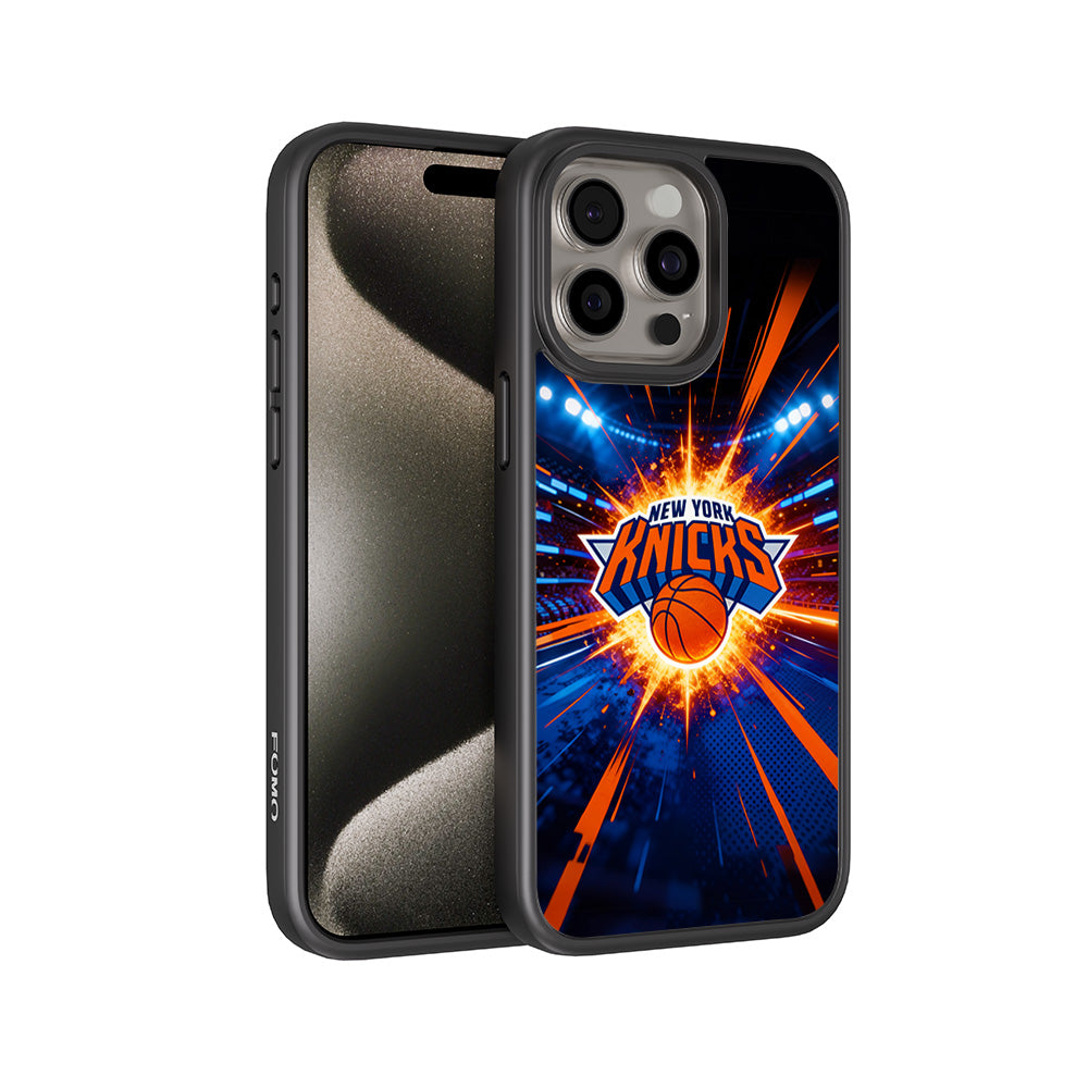 New York Knicks Arena Burst Sports 3D Skin with Shockguard Armour Magsafe Case for Apple iPhone 15 Pro Max