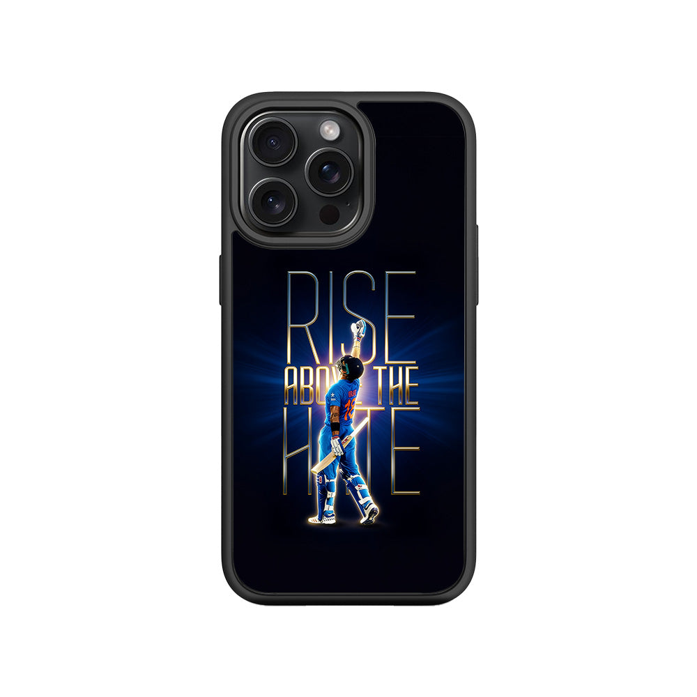 Rise Above The Hate Cricket Sports 3D Skin with Shockguard Armour Magsafe Case for Apple iPhone 15 Pro
