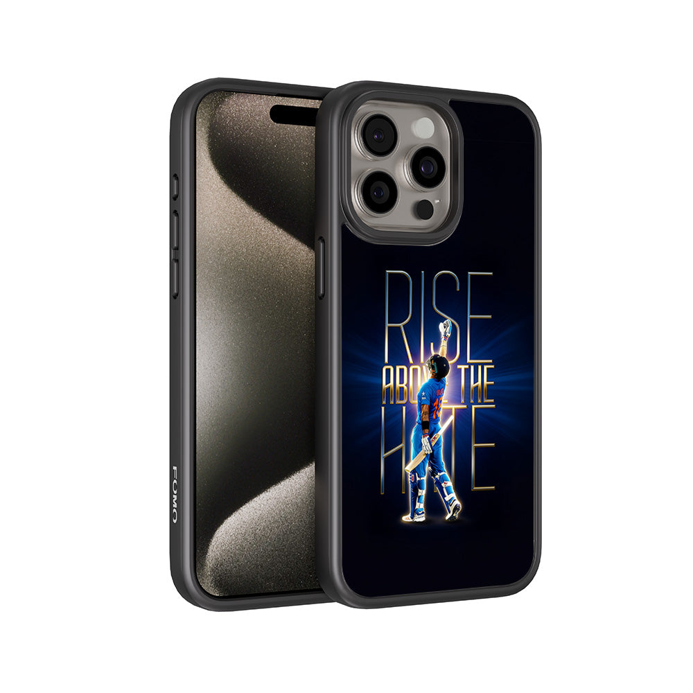 Rise Above The Hate Cricket Sports 3D Skin with Shockguard Armour Magsafe Case for Apple iPhone 15 Pro