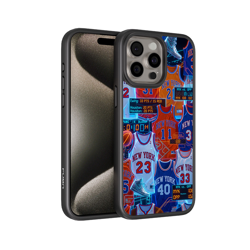 New York Knicks Retro Jerseys Sports 3D Skin with Shockguard Armour Magsafe Case for Apple iPhone 15 Pro Max